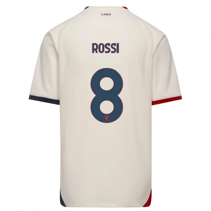 Danxen Niño Camiseta Gianluca Rossi #8 Blanco Roto Rojo 2ª Equipación 2026/27 La Camisa