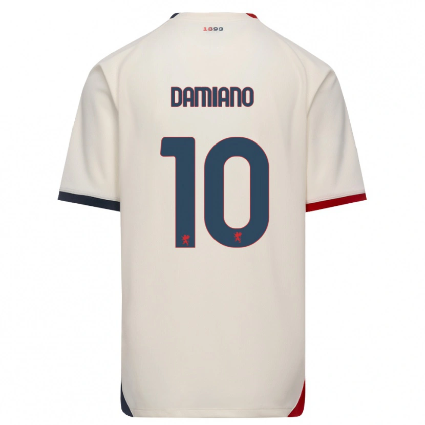 Danxen Niño Camiseta Vincenzo Damiano #10 Blanco Roto Rojo 2ª Equipación 2026/27 La Camisa