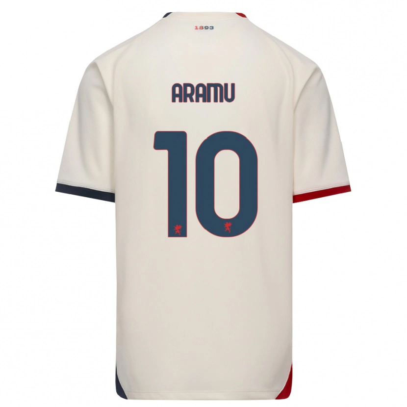 Danxen Niño Camiseta Mattia Aramu #10 Blanco Roto Rojo 2ª Equipación 2026/27 La Camisa