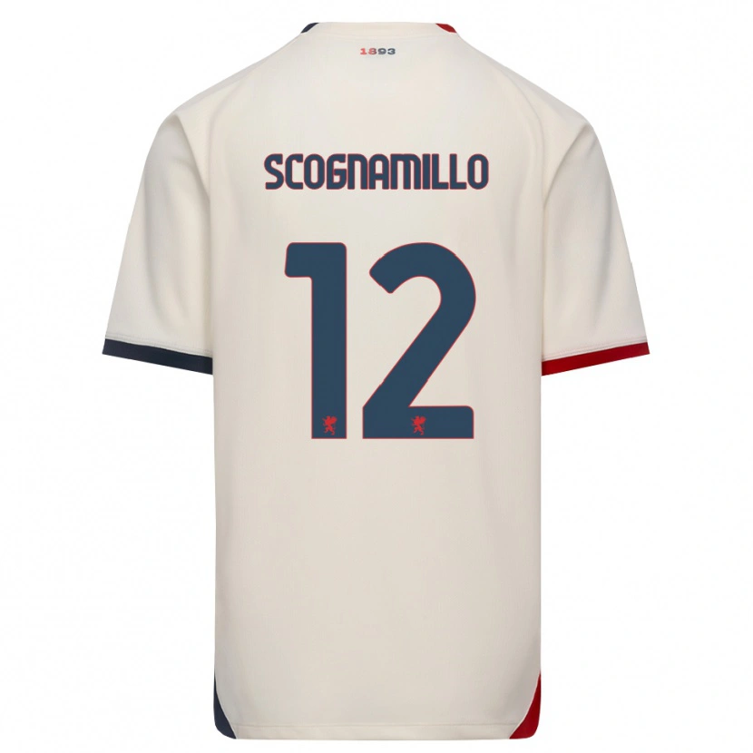 Danxen Niño Camiseta Andrea Scognamillo #12 Blanco Roto Rojo 2ª Equipación 2026/27 La Camisa