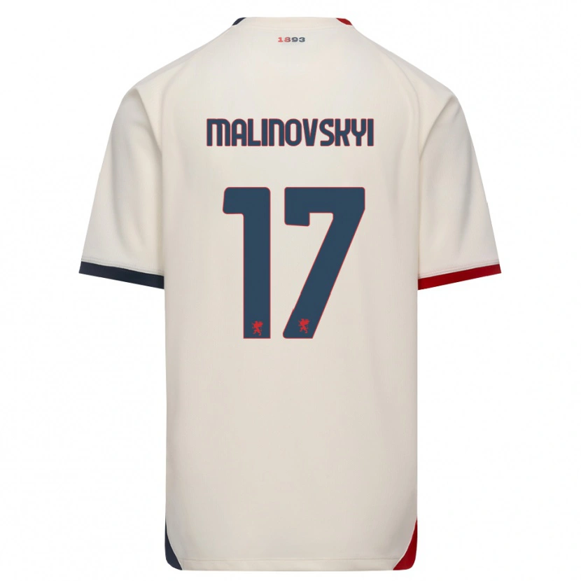 Danxen Niño Camiseta Ruslan Malinovskyi #17 Blanco Roto Rojo 2ª Equipación 2026/27 La Camisa
