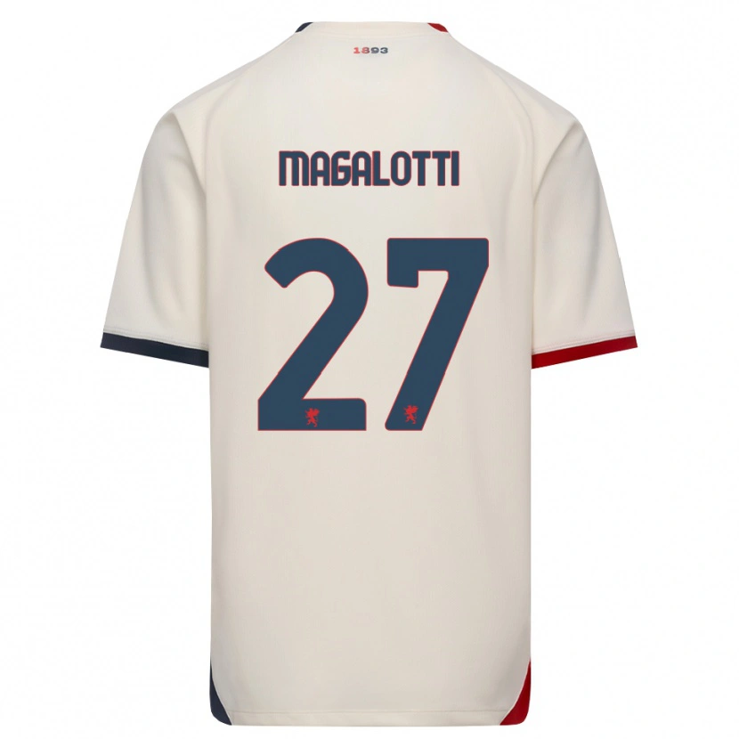 Danxen Niño Camiseta Gabriele Magalotti #27 Blanco Roto Rojo 2ª Equipación 2026/27 La Camisa
