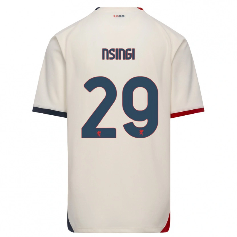 Danxen Niño Camiseta Jayden Nsingi #29 Blanco Roto Rojo 2ª Equipación 2026/27 La Camisa