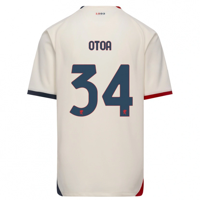 Danxen Niño Camiseta Sebastian Otoa #34 Blanco Roto Rojo 2ª Equipación 2026/27 La Camisa