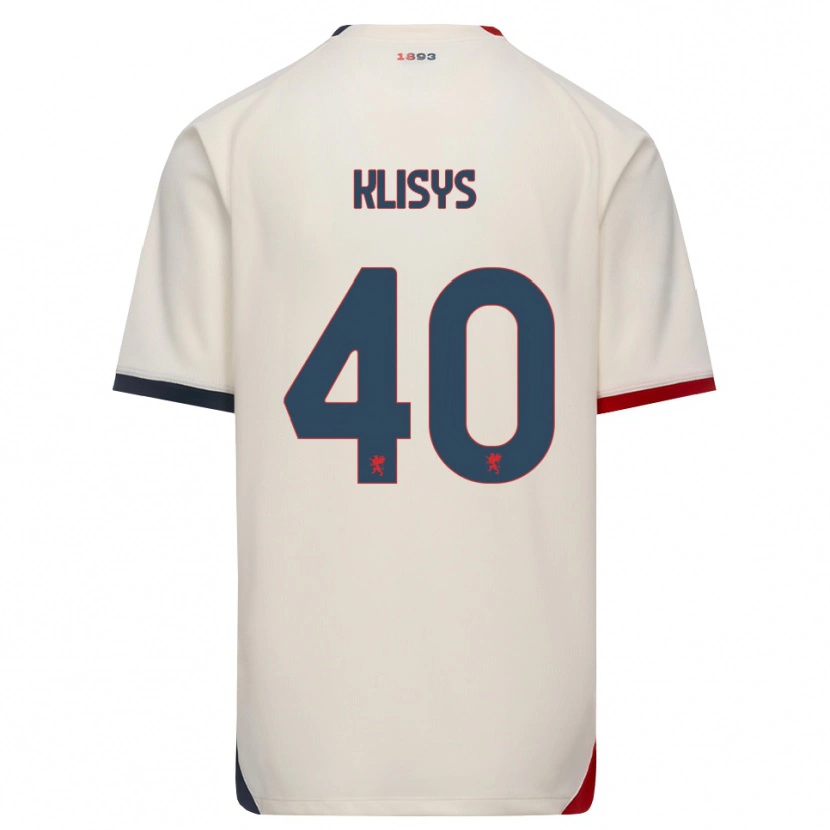 Danxen Niño Camiseta Lukas Klišys #40 Blanco Roto Rojo 2ª Equipación 2026/27 La Camisa