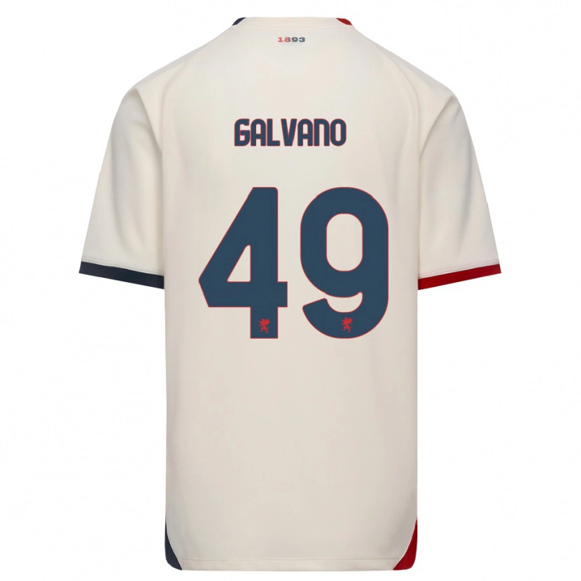 Danxen Niño Camiseta Cristian Galvano #49 Blanco Roto Rojo 2ª Equipación 2026/27 La Camisa
