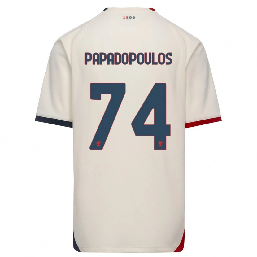 Danxen Niño Camiseta Christos Papadopoulos #74 Blanco Roto Rojo 2ª Equipación 2026/27 La Camisa