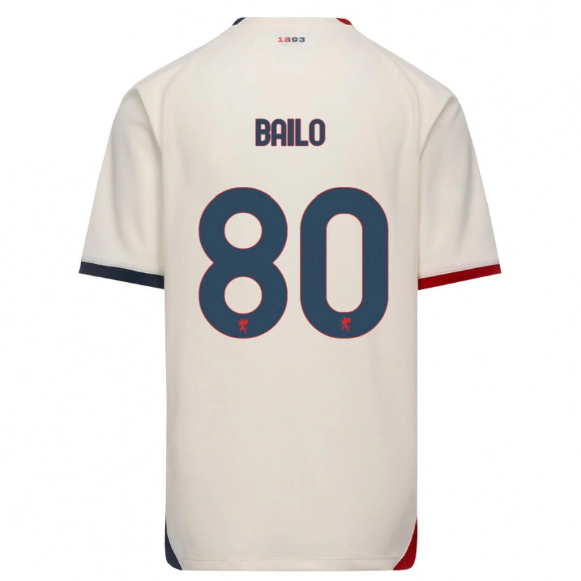 Danxen Niño Camiseta Giorgio Bailo #80 Blanco Roto Rojo 2ª Equipación 2026/27 La Camisa