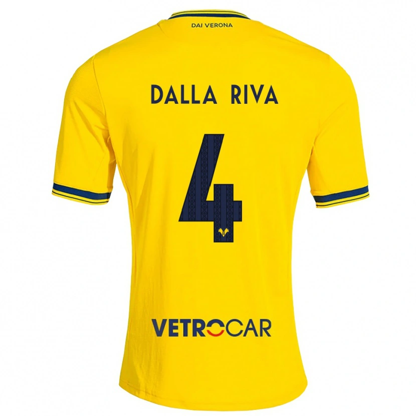 Danxen Niño Camiseta Stefano Dalla Riva #4 Amarillo Rojo 2ª Equipación 2026/27 La Camisa