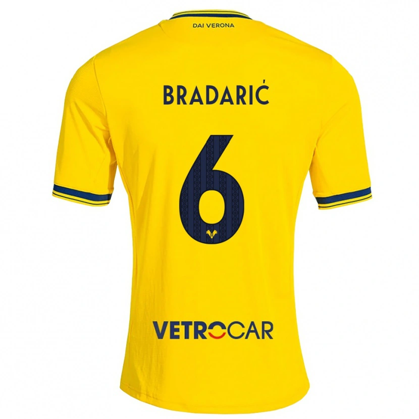 Danxen Niño Camiseta Domagoj Bradarić #6 Amarillo Rojo 2ª Equipación 2026/27 La Camisa