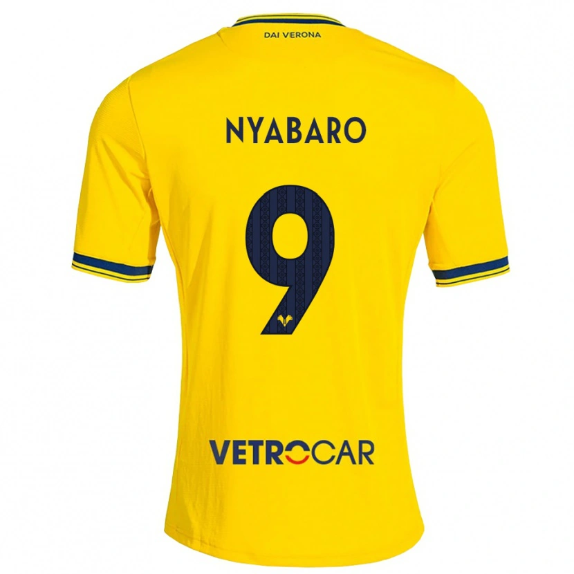 Danxen Niño Camiseta Nicholas Nyabaro #9 Amarillo Rojo 2ª Equipación 2026/27 La Camisa