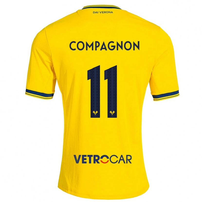 Danxen Niño Camiseta Mattia Compagnon #11 Amarillo Rojo 2ª Equipación 2026/27 La Camisa