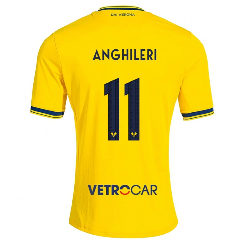 Danxen Niño Camiseta Federica Anghileri #11 Amarillo Rojo 2ª Equipación 2026/27 La Camisa