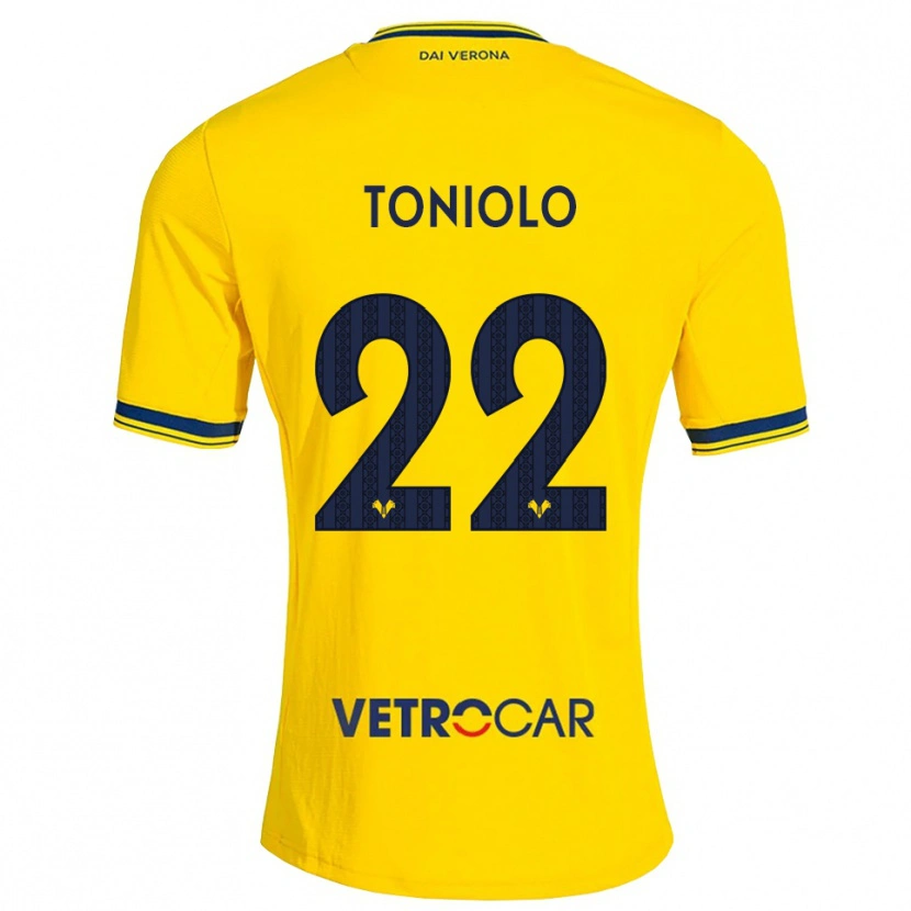 Danxen Niño Camiseta Giacomo Toniolo #22 Amarillo Rojo 2ª Equipación 2026/27 La Camisa