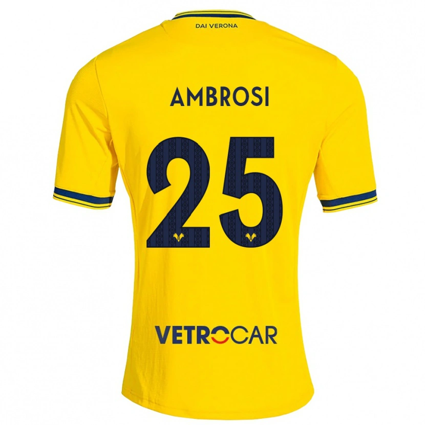Danxen Niño Camiseta Caterina Ambrosi #25 Amarillo Rojo 2ª Equipación 2026/27 La Camisa