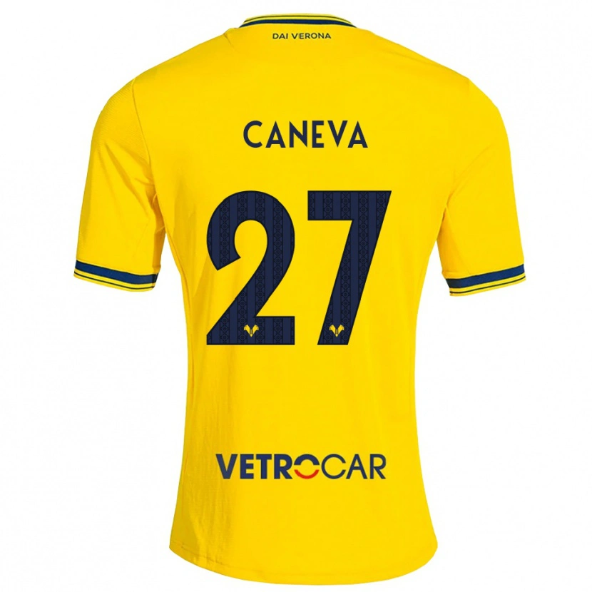 Danxen Niño Camiseta Elia Caneva #27 Amarillo Rojo 2ª Equipación 2026/27 La Camisa