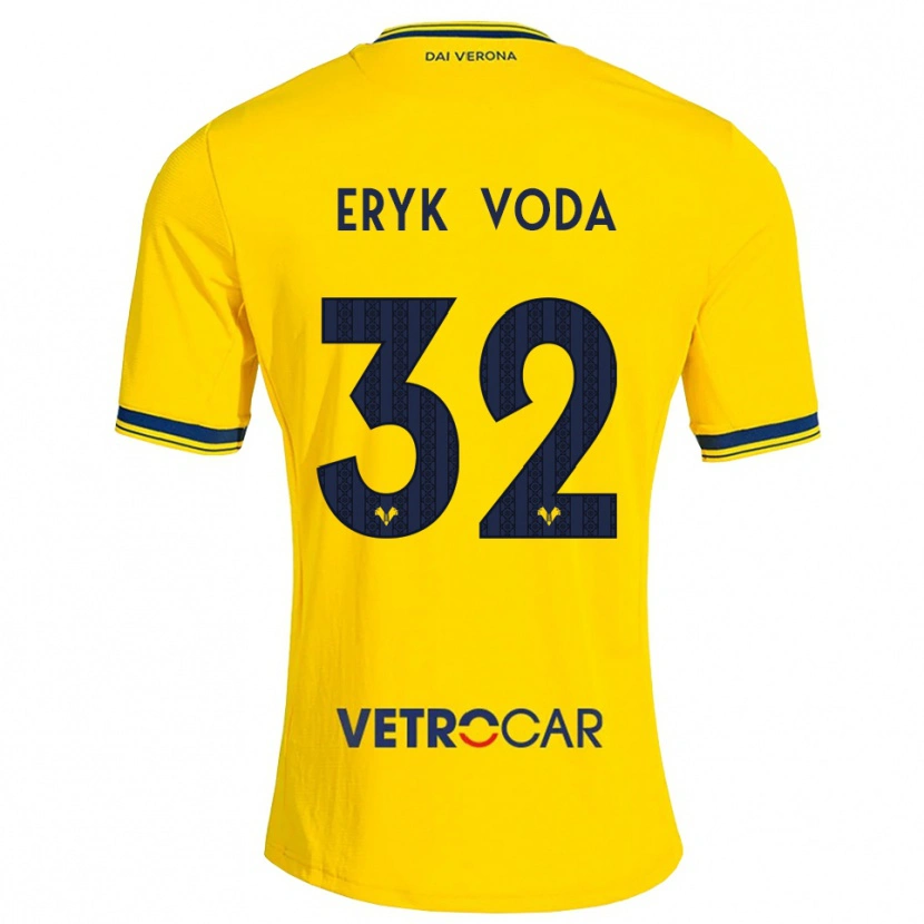 Danxen Niño Camiseta Andrei Eryk Voda #32 Amarillo Rojo 2ª Equipación 2026/27 La Camisa