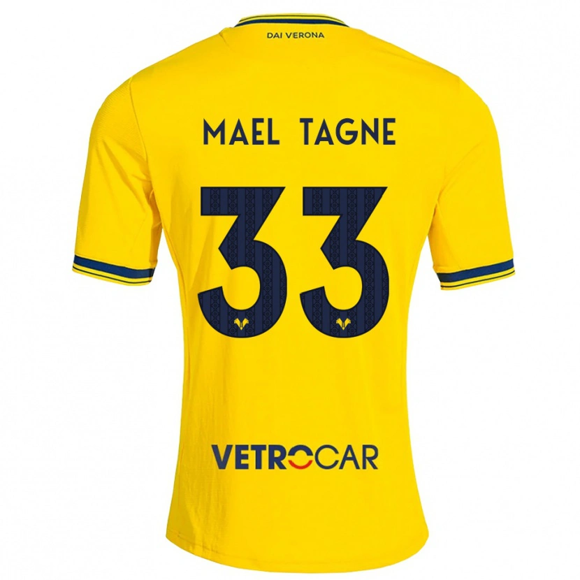 Danxen Niño Camiseta Noe Mael Tagne #33 Amarillo Rojo 2ª Equipación 2026/27 La Camisa