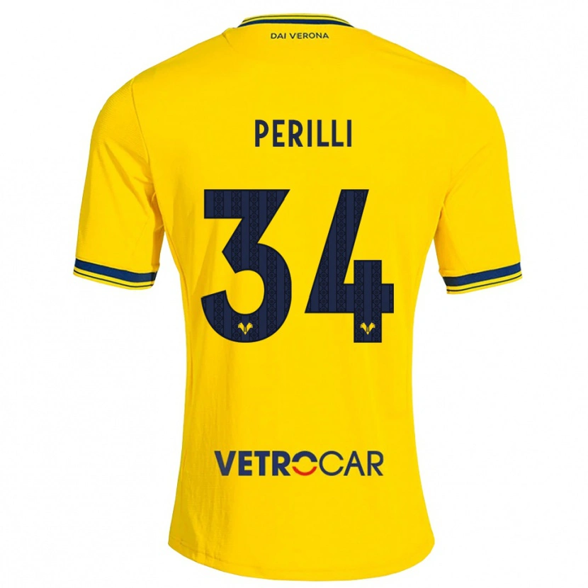 Danxen Niño Camiseta Simone Perilli #34 Amarillo Rojo 2ª Equipación 2026/27 La Camisa