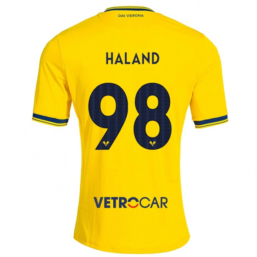 Danxen Niño Camiseta Benedicte Iversen Håland #98 Amarillo Rojo 2ª Equipación 2026/27 La Camisa