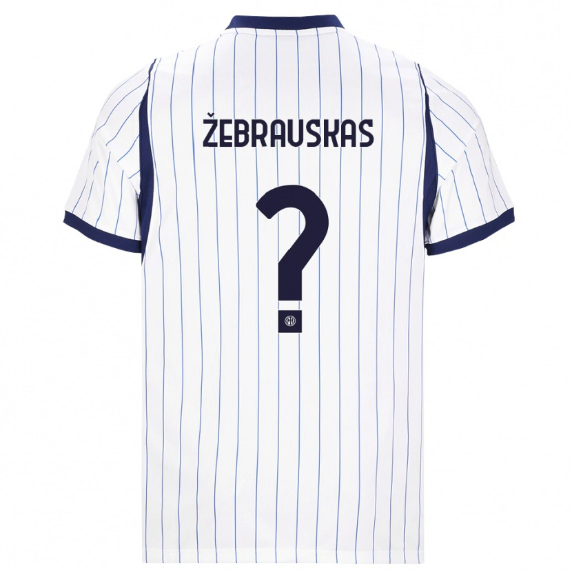 Danxen Niño Camiseta Jokūbas Žebrauskas #0 Blanco Azul Marino 2ª Equipación 2026/27 La Camisa