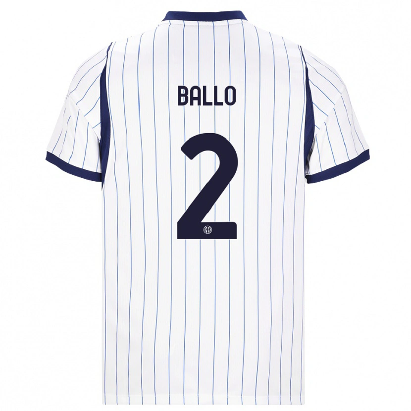 Danxen Niño Camiseta Lamine Ballo #2 Blanco Azul Marino 2ª Equipación 2026/27 La Camisa