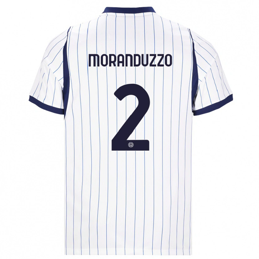 Danxen Niño Camiseta Nicolo Moranduzzo #2 Blanco Azul Marino 2ª Equipación 2026/27 La Camisa