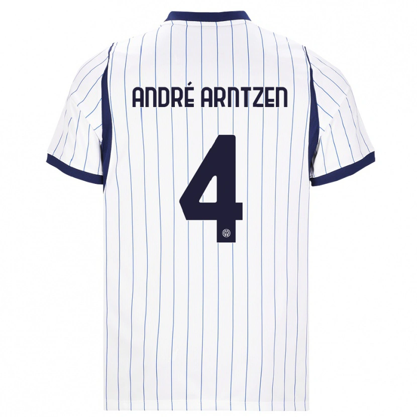 Danxen Niño Camiseta Matheo André Arntzen #4 Blanco Azul Marino 2ª Equipación 2026/27 La Camisa