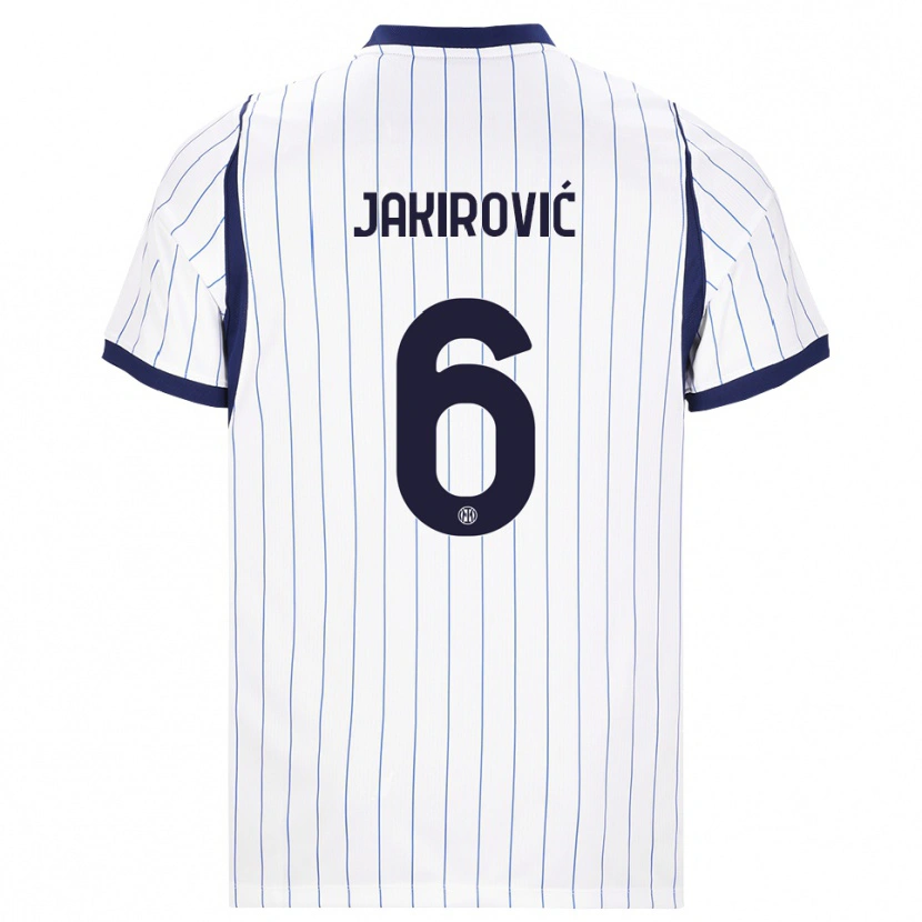 Danxen Niño Camiseta Leon Jakirović #6 Blanco Azul Marino 2ª Equipación 2026/27 La Camisa