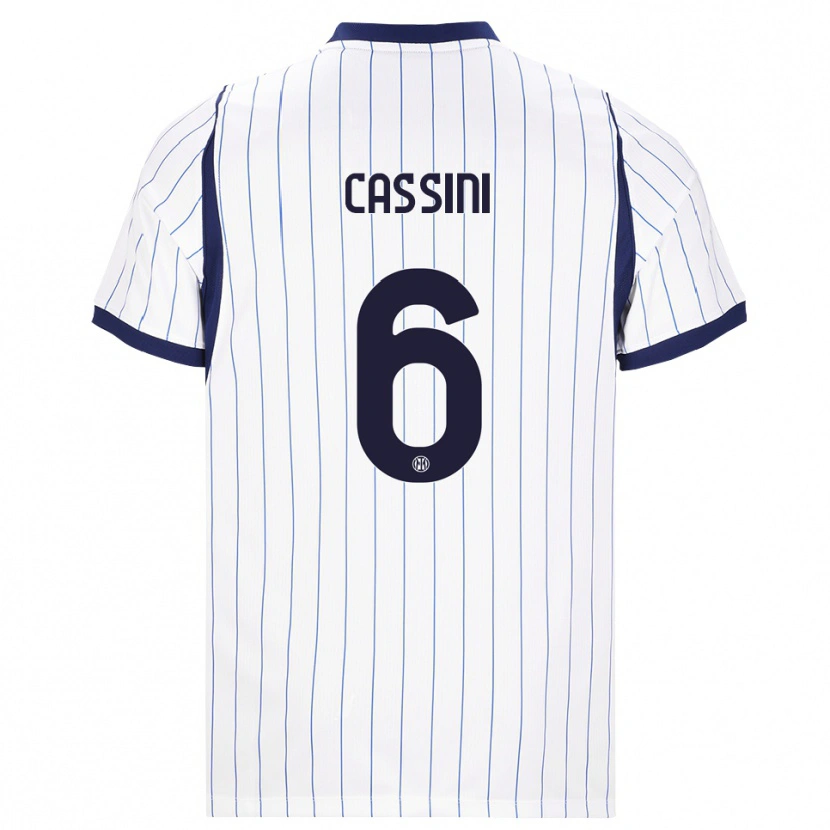 Danxen Niño Camiseta Tommaso Cassini #6 Blanco Azul Marino 2ª Equipación 2026/27 La Camisa