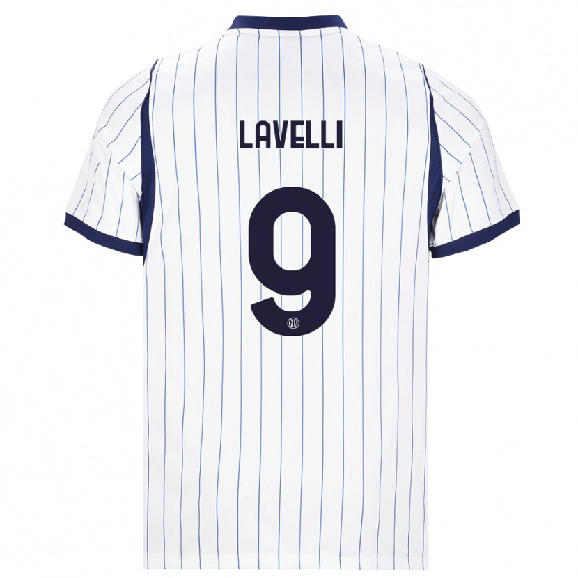 Danxen Niño Camiseta Matteo Lavelli #9 Blanco Azul Marino 2ª Equipación 2026/27 La Camisa