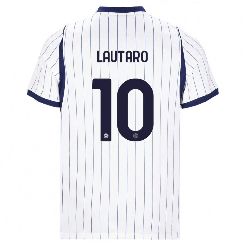 Danxen Niño Camiseta Lautaro Martínez #10 Blanco Azul Marino 2ª Equipación 2026/27 La Camisa