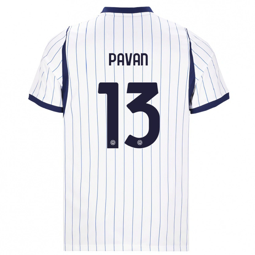Danxen Niño Camiseta Federico Pavan #13 Blanco Azul Marino 2ª Equipación 2026/27 La Camisa