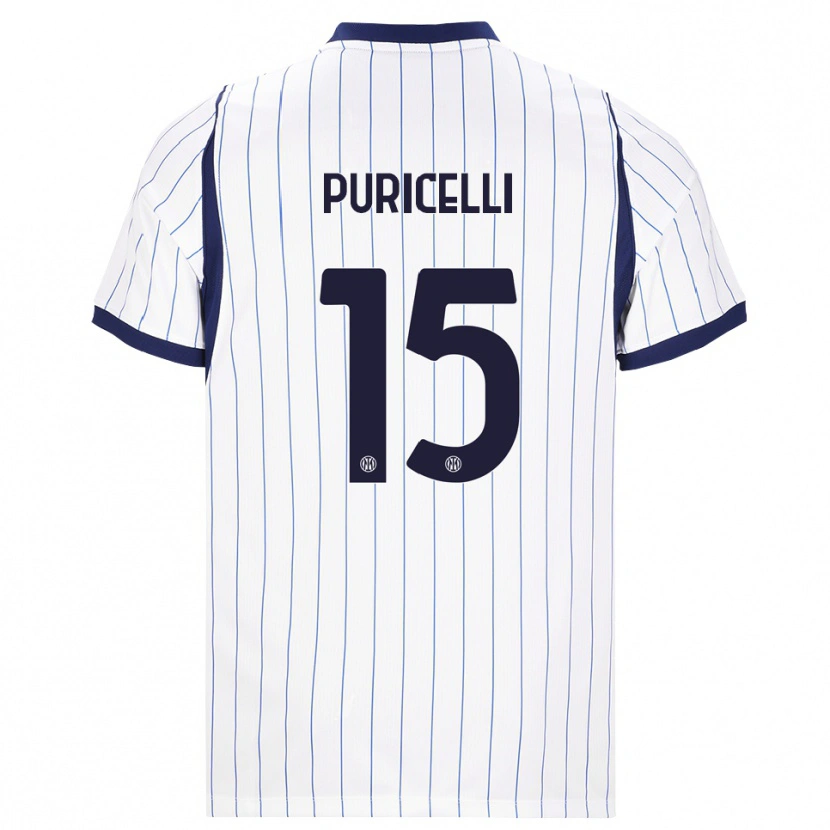 Danxen Niño Camiseta Lorenzo Puricelli #15 Blanco Azul Marino 2ª Equipación 2026/27 La Camisa