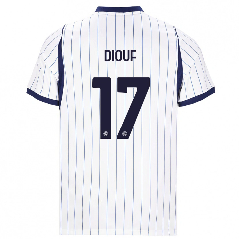 Danxen Niño Camiseta Andy Diouf #17 Blanco Azul Marino 2ª Equipación 2026/27 La Camisa