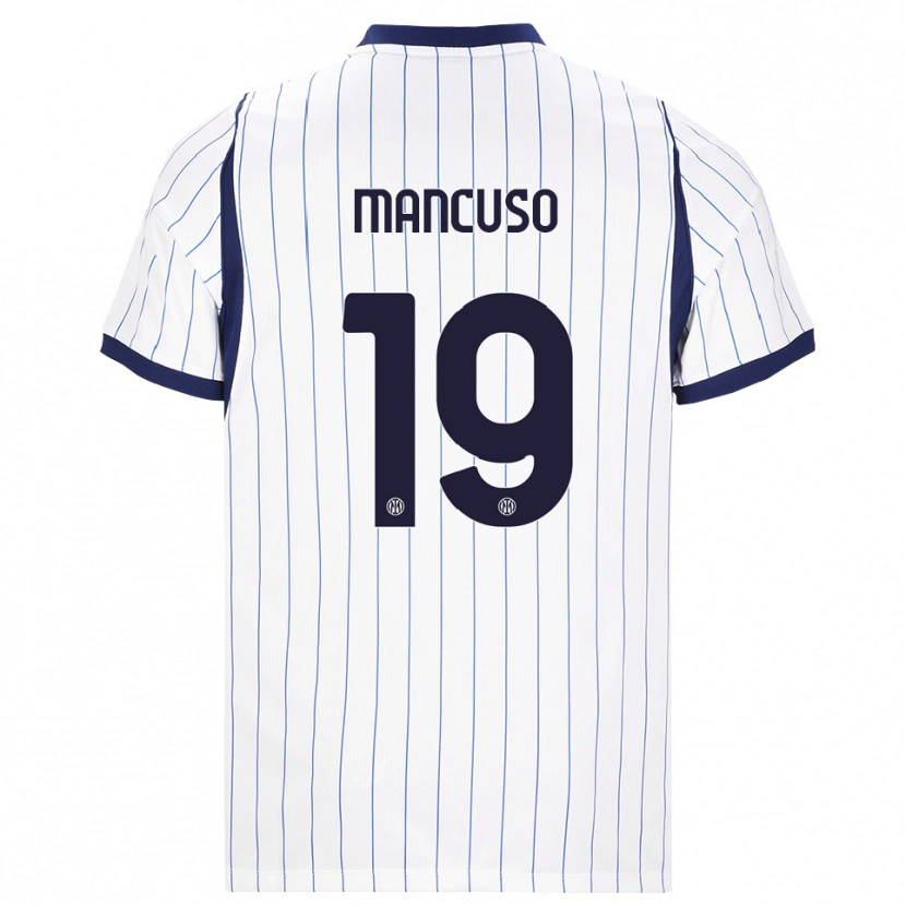 Danxen Niño Camiseta Matias Mancuso #19 Blanco Azul Marino 2ª Equipación 2026/27 La Camisa