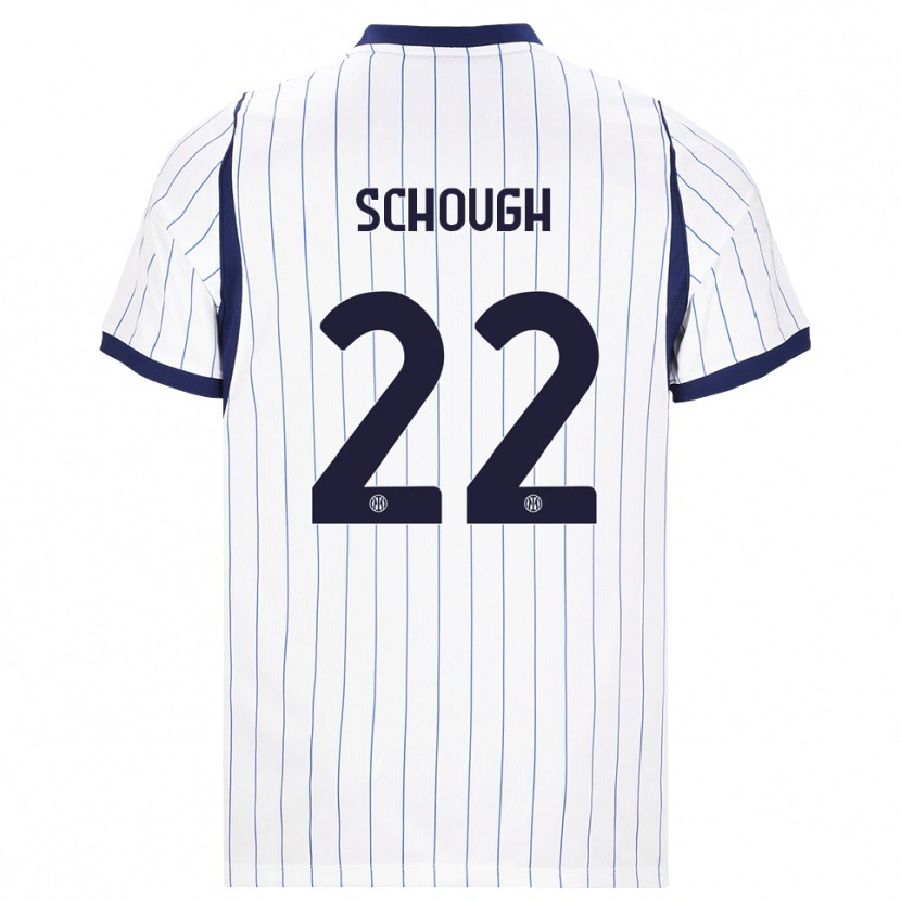 Danxen Niño Camiseta Olivia Schough #22 Blanco Azul Marino 2ª Equipación 2026/27 La Camisa