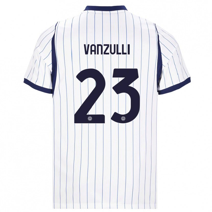 Danxen Niño Camiseta Marco Vanzulli #23 Blanco Azul Marino 2ª Equipación 2026/27 La Camisa