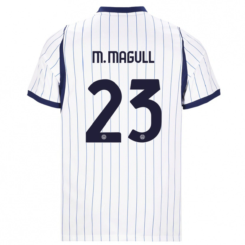Danxen Niño Camiseta Lina Maria Magull #23 Blanco Azul Marino 2ª Equipación 2026/27 La Camisa