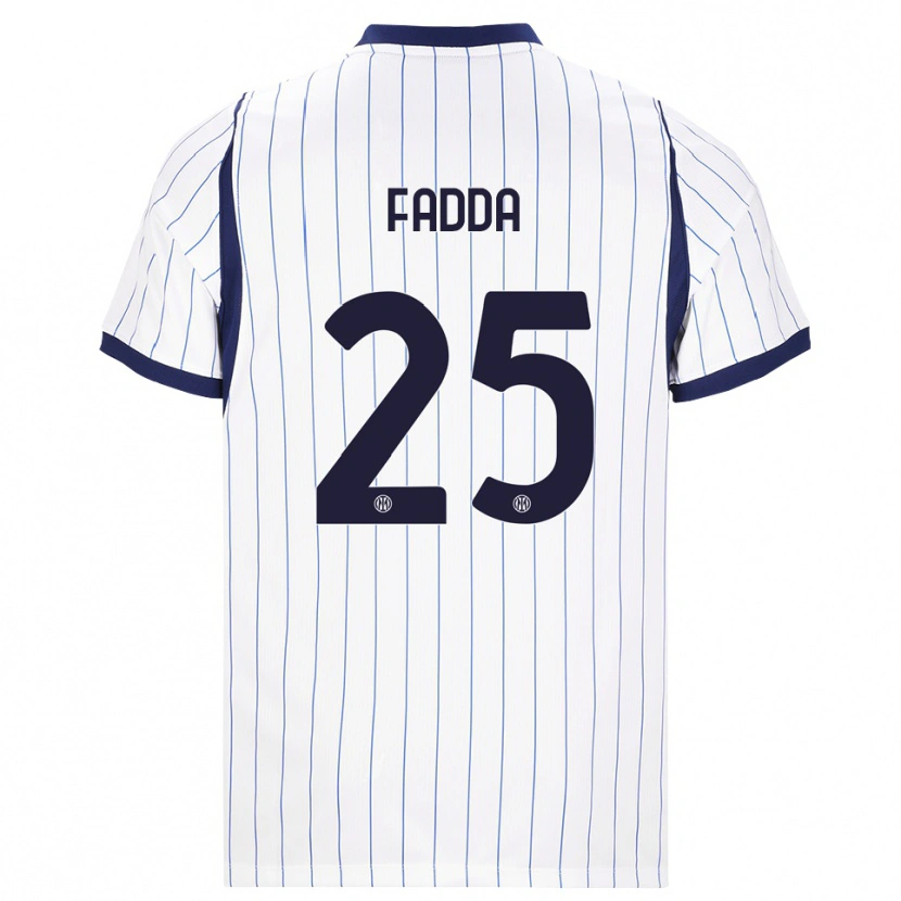 Danxen Niño Camiseta Paola Fadda #25 Blanco Azul Marino 2ª Equipación 2026/27 La Camisa