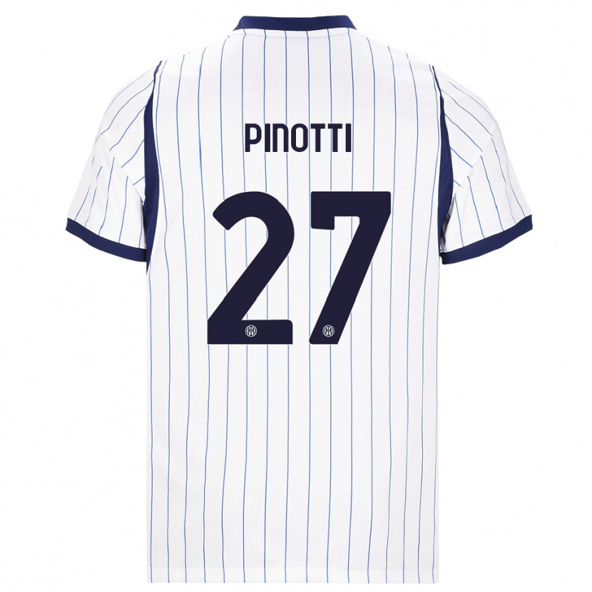 Danxen Niño Camiseta Manuel Pinotti #27 Blanco Azul Marino 2ª Equipación 2026/27 La Camisa