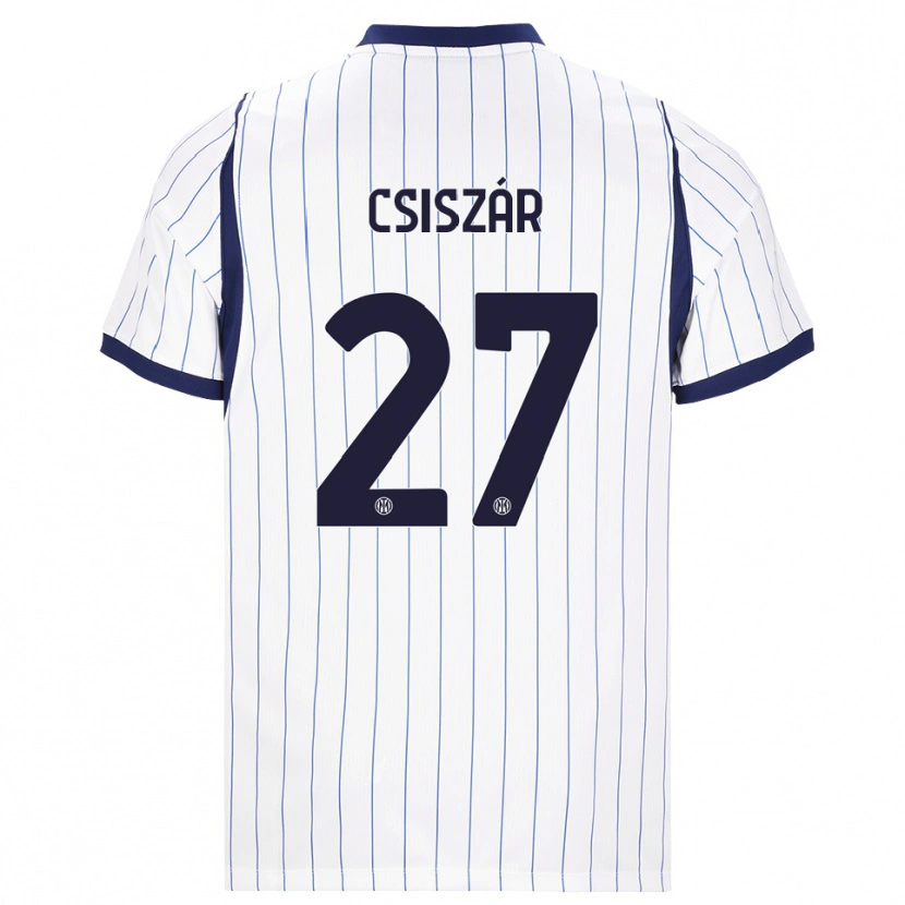 Danxen Niño Camiseta Henrietta Csiszár #27 Blanco Azul Marino 2ª Equipación 2026/27 La Camisa