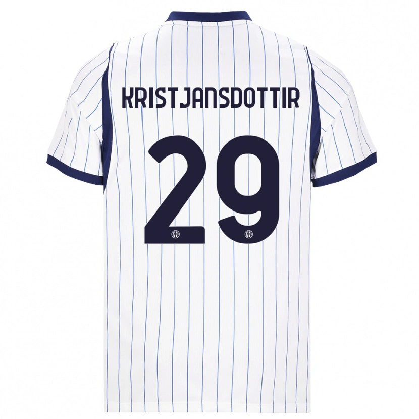 Danxen Niño Camiseta Anna Bjork Kristjansdottir #29 Blanco Azul Marino 2ª Equipación 2026/27 La Camisa