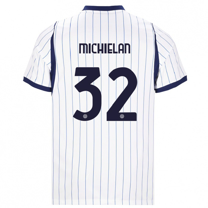 Danxen Niño Camiseta Mattia Michielan #32 Blanco Azul Marino 2ª Equipación 2026/27 La Camisa