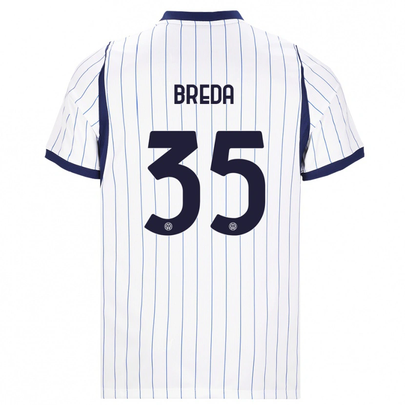 Danxen Niño Camiseta Cristian Breda #35 Blanco Azul Marino 2ª Equipación 2026/27 La Camisa