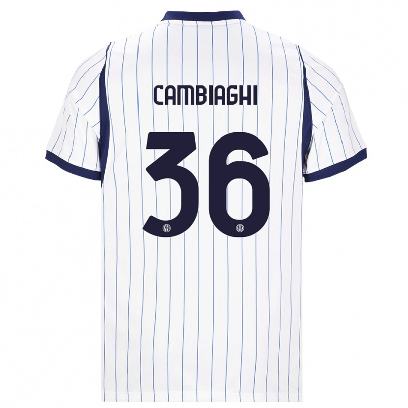 Danxen Niño Camiseta Michela Cambiaghi #36 Blanco Azul Marino 2ª Equipación 2026/27 La Camisa