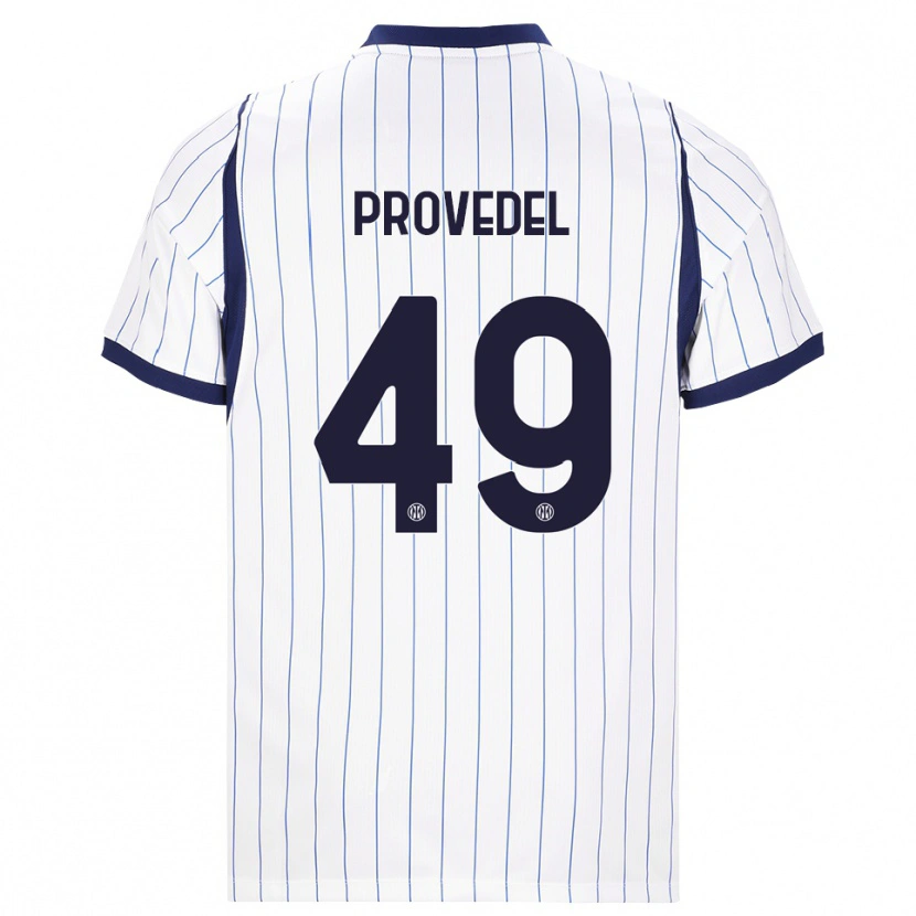 Danxen Niño Camiseta Ivan Provedel #49 Blanco Azul Marino 2ª Equipación 2026/27 La Camisa