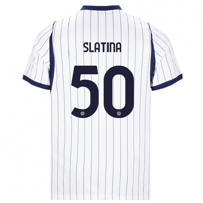 Danxen Niño Camiseta Duje Slatina #50 Blanco Azul Marino 2ª Equipación 2026/27 La Camisa
