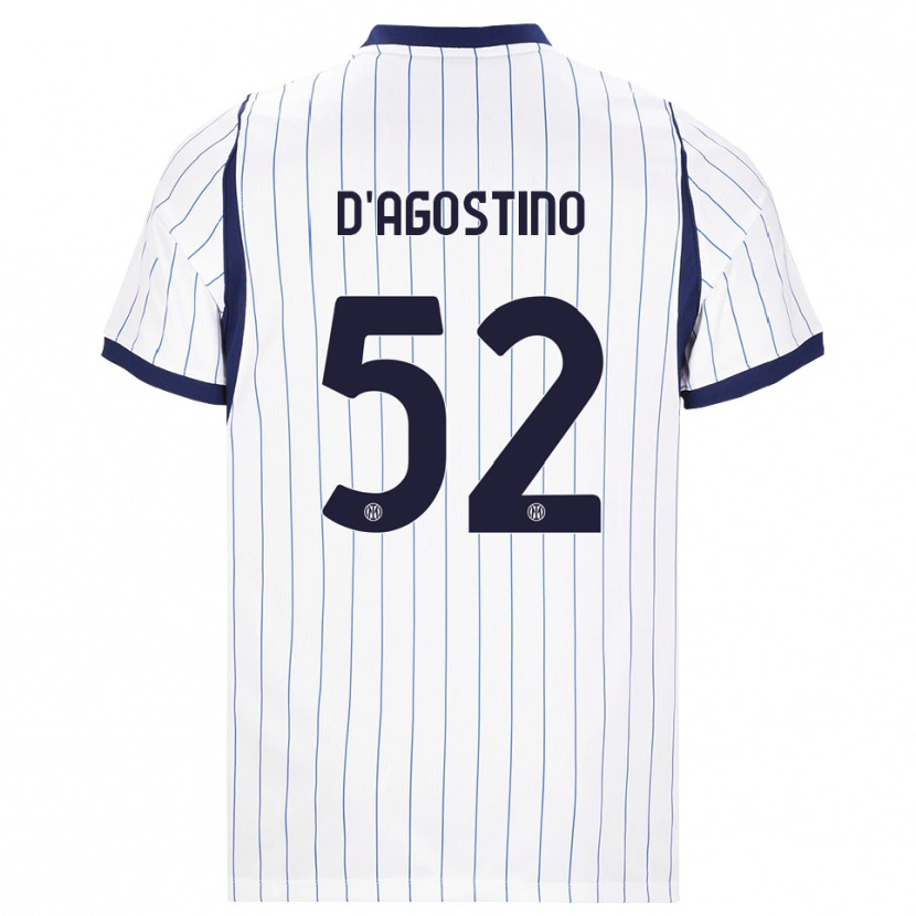 Danxen Niño Camiseta Giovanni D'agostino #52 Blanco Azul Marino 2ª Equipación 2026/27 La Camisa
