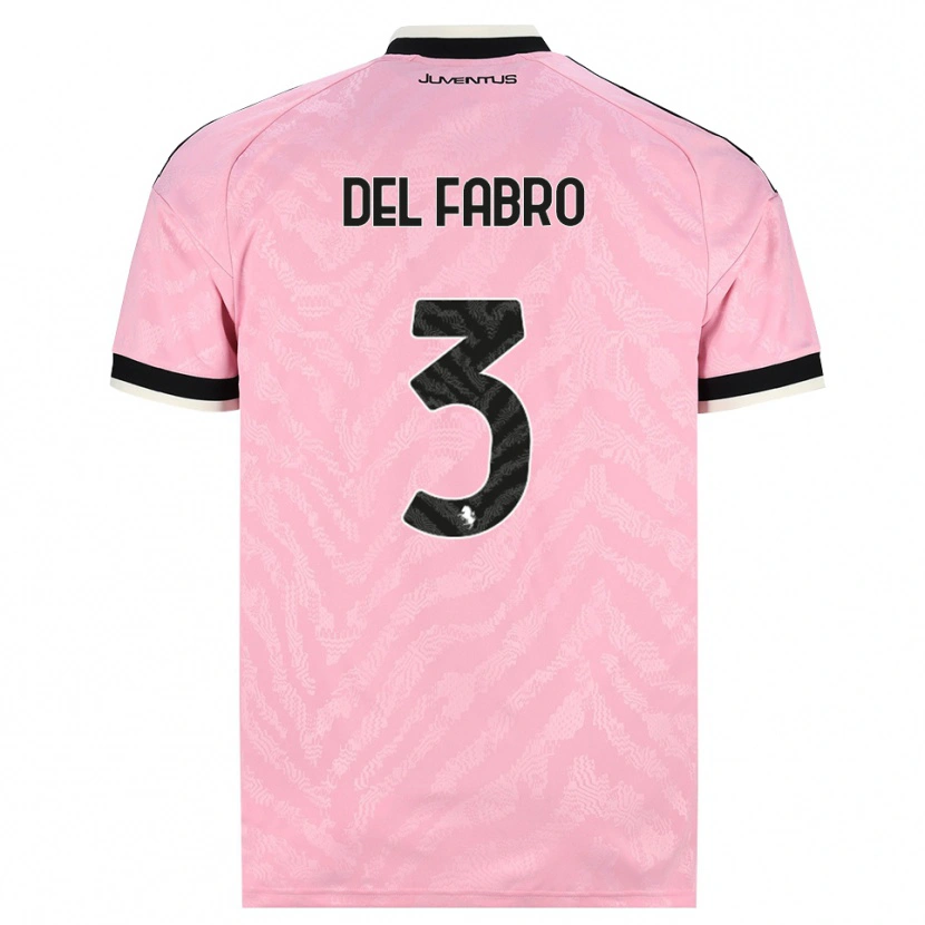 Danxen Niño Camiseta Jacopo Del Fabro #3 Rosa Negro 2ª Equipación 2026/27 La Camisa